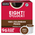 Eight O'Clock 100% Colombian Peaks Coffee, Keurig K-Cup Pod, Medium Roast, 24/Box, 4 Boxes/Carton (6407CT)