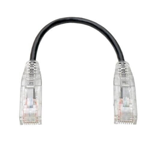 Tripp Lite 0.5' CAT-6 Ethernet Cable, 28 AWG, Black (N201-S6N-BK)