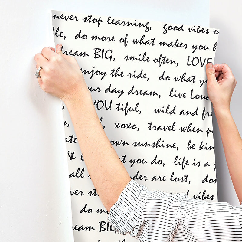 York Wallcoverings Dream Big Script Peel and Stick Wallpaper (RMK9005WP)