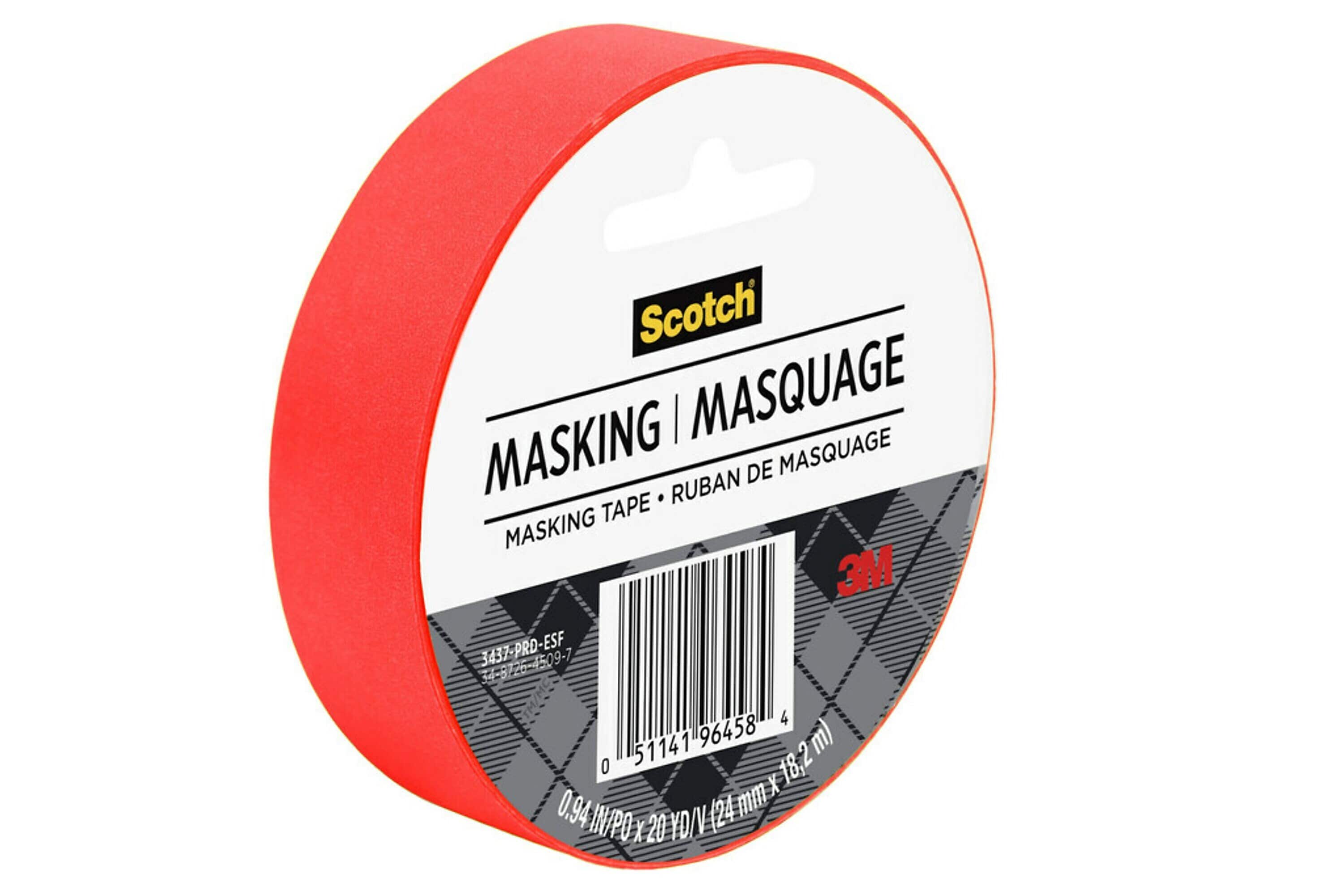 Scotch Expressions Masking Tape, 0.94" x 20 yds., Red (3437-PRD)