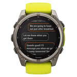 Garmin fenix 8 Multisport Sapphire Solar GPS Watch, 51-mm, Titanium Bezel with Amp Yellow/Graphite Band (010-02907-20)