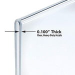 Azar Sign Holder, 5" x 6", Vertical, Table Top, Clear, Acrylic, 10/Pack (152724)