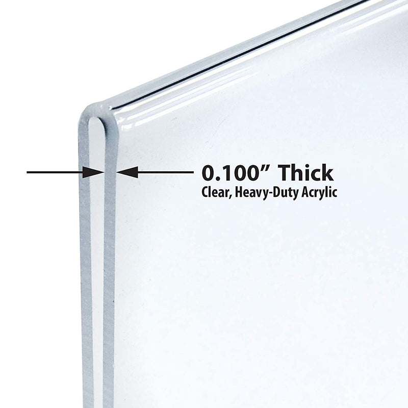 Azar Sign Holder, 5" x 6", Vertical, Table Top, Clear, Acrylic, 10/Pack (152724)