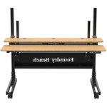 VersaDesk Foundry Bench 60"W Electric Rectangular Adjustable Standing Desk, Bamboo/Black (FB6030-BNB-APP)