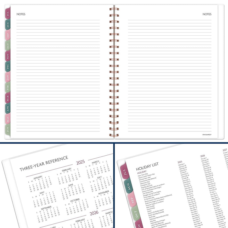 2025-2026 AT-A-GLANCE BADGE Floral 8.5" x 11" Academic Weekly & Monthly Planner, Plastic Cover, Multicolored (1734F-905A-26)