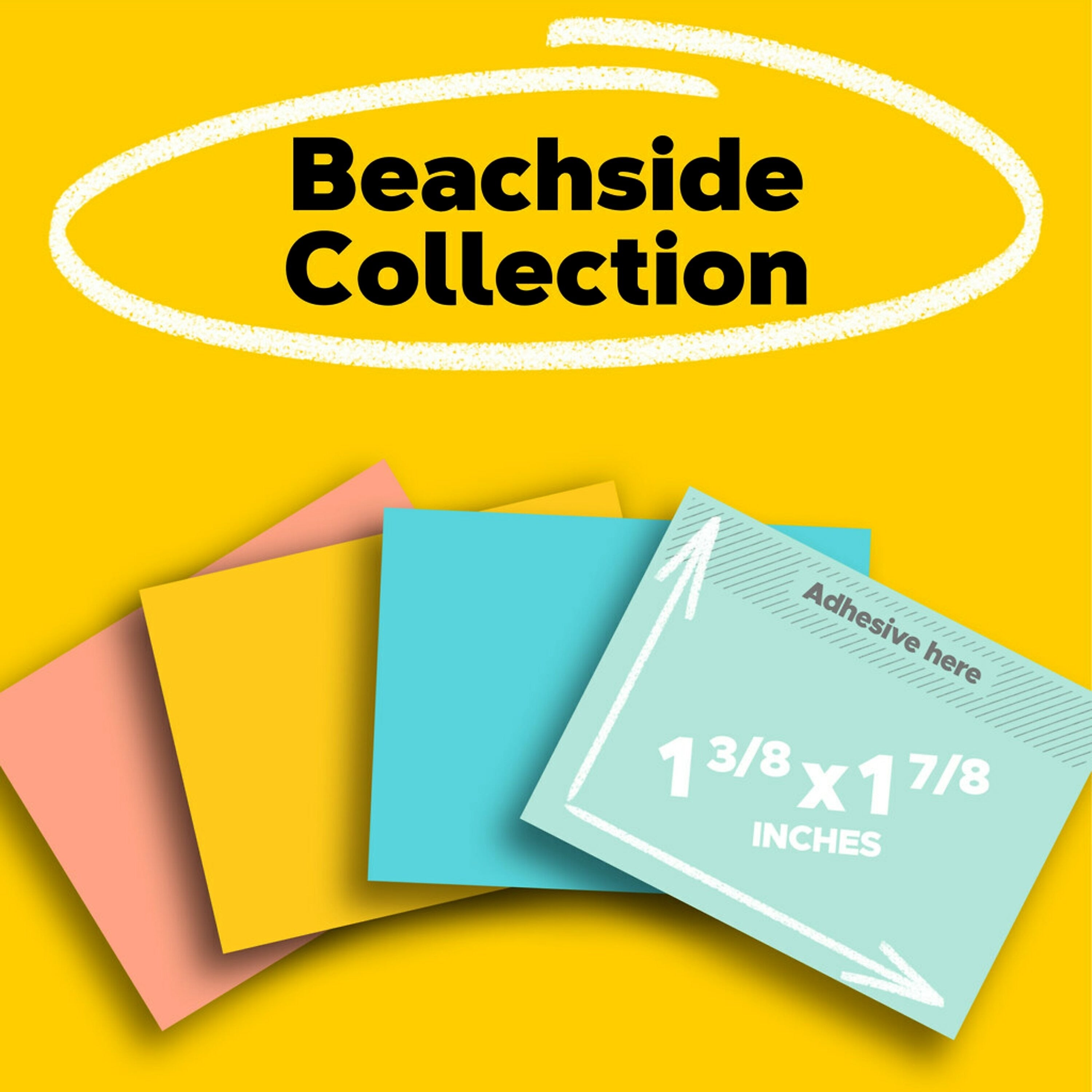 Post-it Notes, 1 3/8" x 1 7/8", Beachside Café Collection, 100 Sheet/Pad, 24 Pads/Pack (65324APVAD)