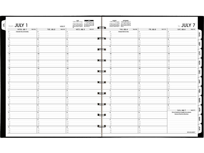 2024-2025 AT-A-GLANCE Move-A-Page 9" x 11" Academic Weekly & Monthly Planner, Poly Cover, Black (70-957E-05-25)