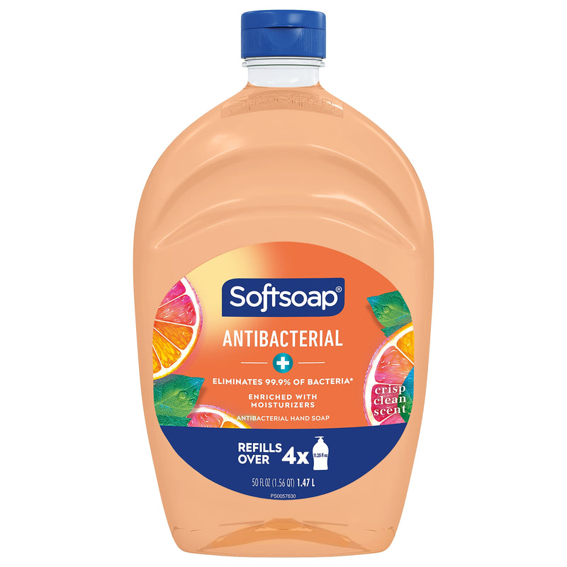Softsoap Antibacterial Liquid Hand Soap Refill, Crisp Clean Scent, 50 Fl. Oz., 6/Carton (US05261ACT)