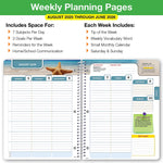 2025-2026 Global Printed Products Halftone Blue 8.5" x 11" Academic Year Planner, Paperboard Cover, Multicolored, 20/Pack
