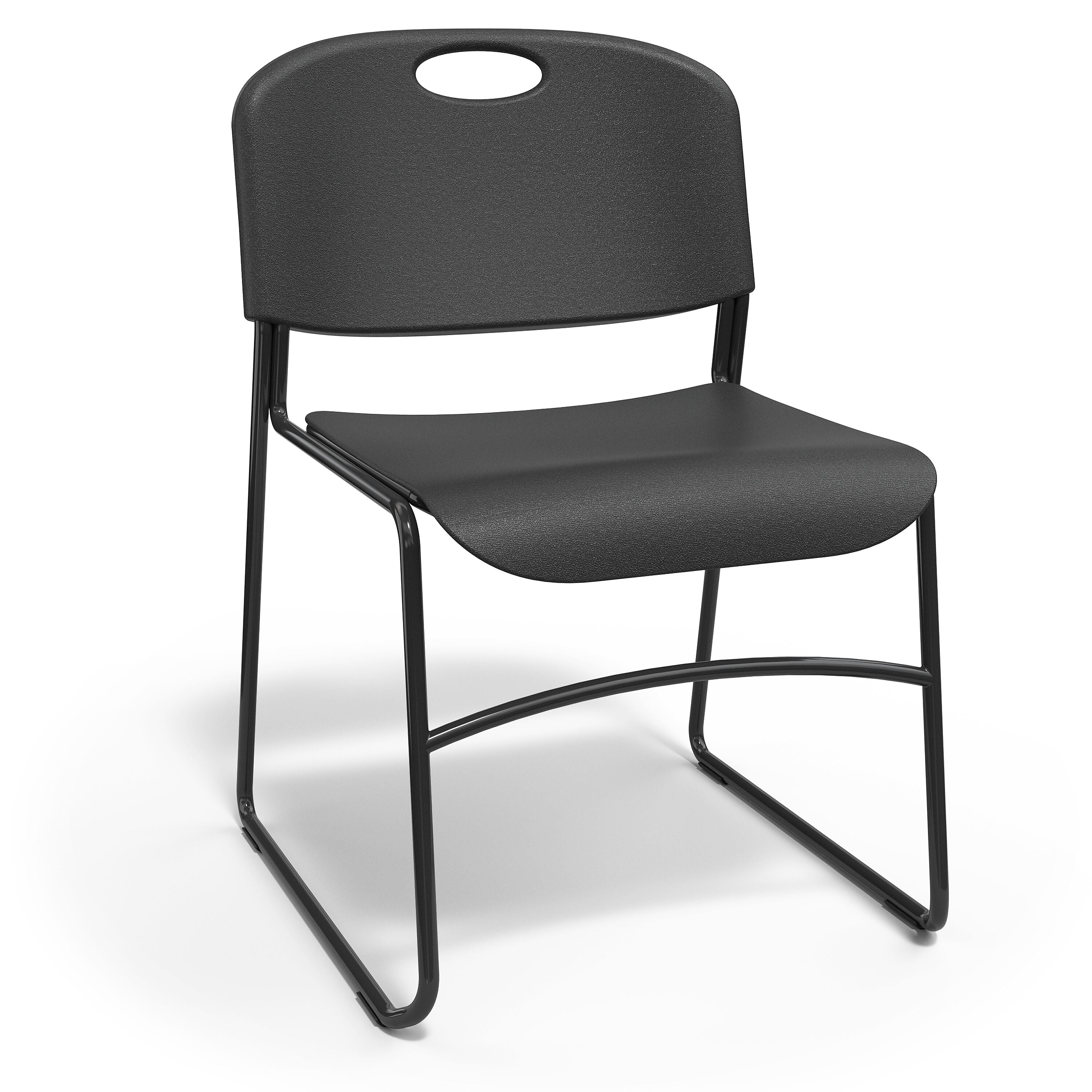 Staples Resin Stacking Chair, Black, 4/Pack (51475)
