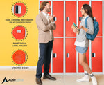 AdirOffice 72"H 2-Tier Red Storage Locker (ADI629-202-RED-DL)