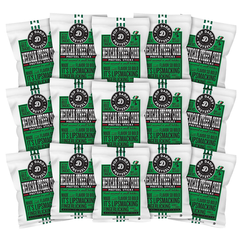 Pop Daddy Mexican Street Corn Seasoned Pretzels, 3 oz., 15/Pack (220-02550)