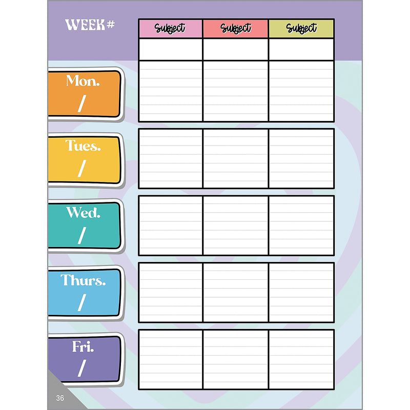 Carson Dellosa Education Retro Remix Undated Lesson Planner, 8" x 11", 128 Pages (CD-105055)