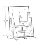 Azar Brochure Holder, 9.25" x 13.25", Vertical, Table Top, Clear, Plastic (252379)