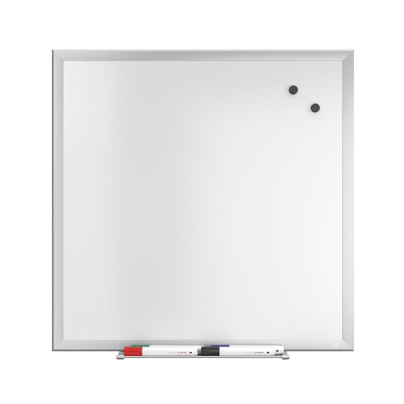 TRU RED™ Magnetic Steel Dry Erase Board, Satin Frame, 2' x 2' (TR61179)