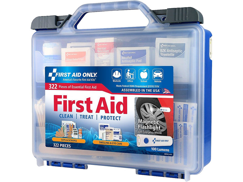 First Aid Only Plastic First Aid Kit, 50 People, 322 Pieces (91414)