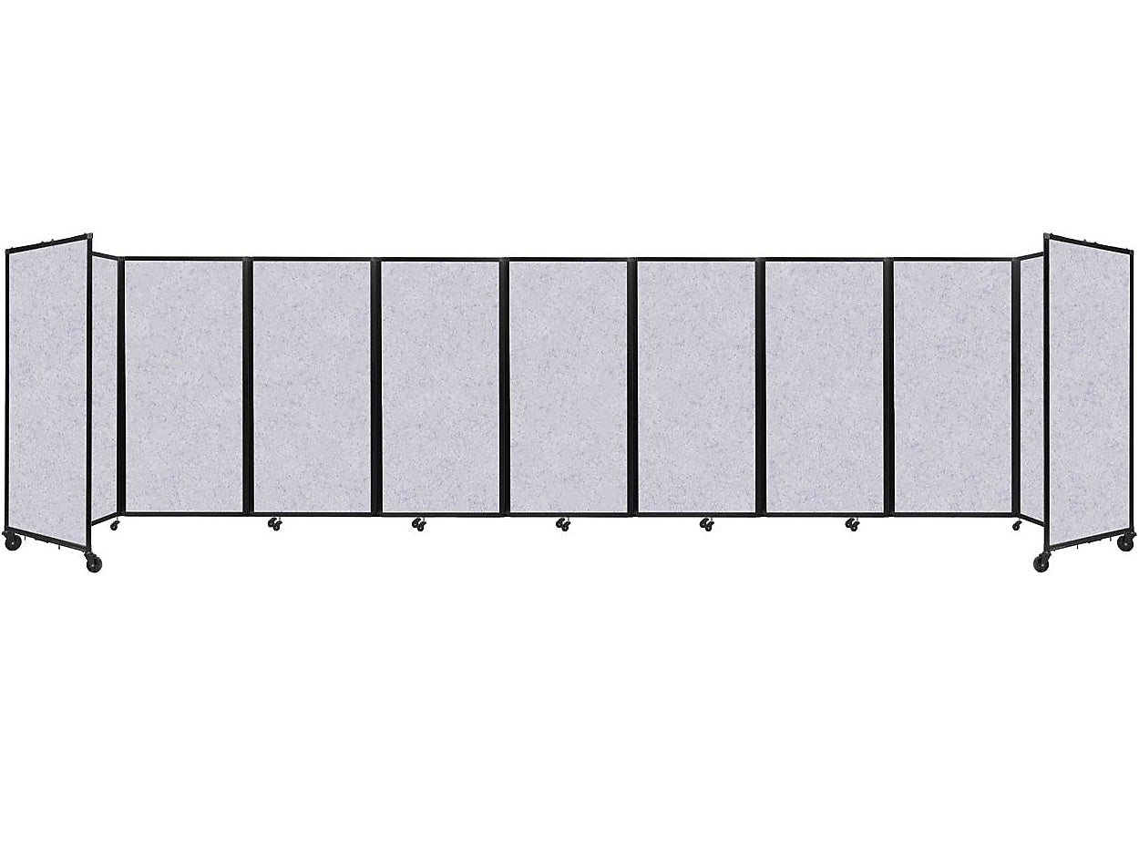Versare The Room Divider 360 Freestanding Folding Portable Partition, 72"H x 300"W, Marble Gray SoundSorb Fabric (1932301)