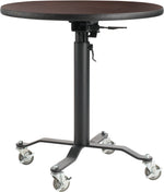 NPS PCT Series Premium Plus 36" Round Café Table, Adjustable Height, Black/Mahogany (PCT136PBTMMY)