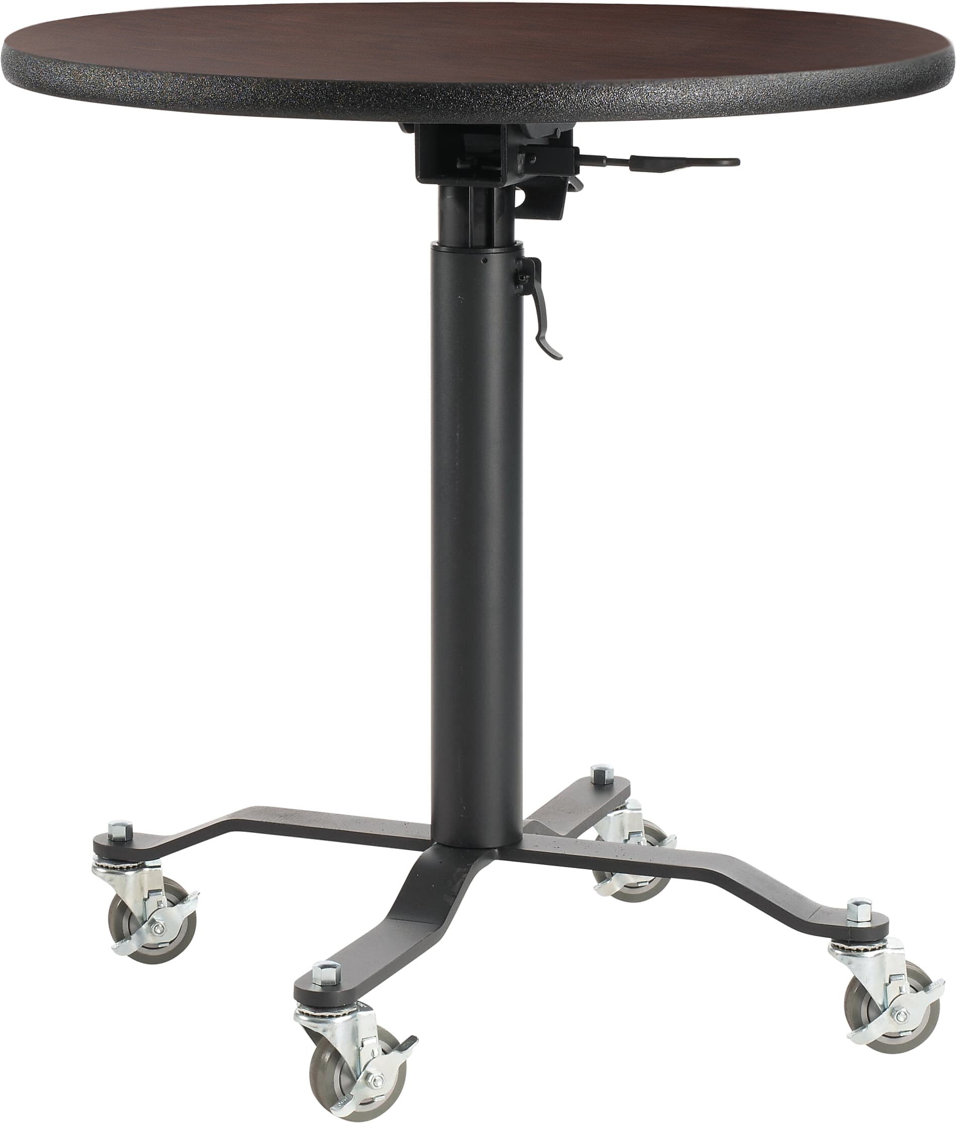 NPS PCT Series Premium Plus 36" Round Café Table, Adjustable Height, Black/Mahogany (PCT136PBTMMY)