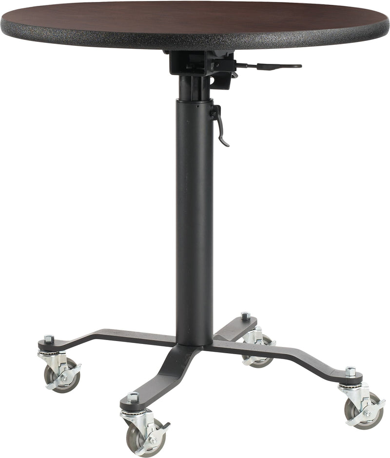 NPS PCT Series Premium Plus 36" Round Café Table, Adjustable Height, Black/Mahogany (PCT136PBTMMY)