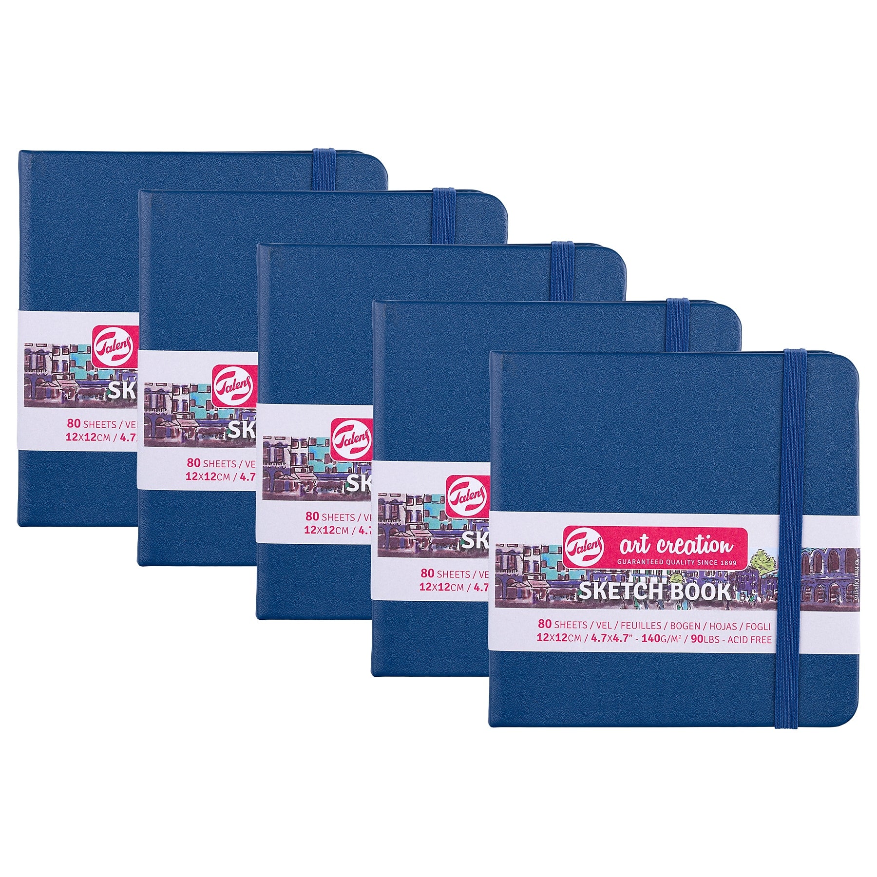 Talens Art Creation 4.7" x 4.7" Sketch Book, 80 Sheets/Book, 5/Bundle (TLN9314234M-5)