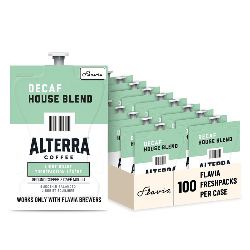 Alterra House Blend Decaf Coffee Flavia Freshpacks, Light Roast, 100/Carton (MDRA187)