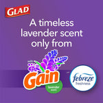 Glad ForceFlex Tall Kitchen Drawstring Trash Bags, 13 Gallon, Gain Lavender with Febreze Freshness, 80 Count (78533)