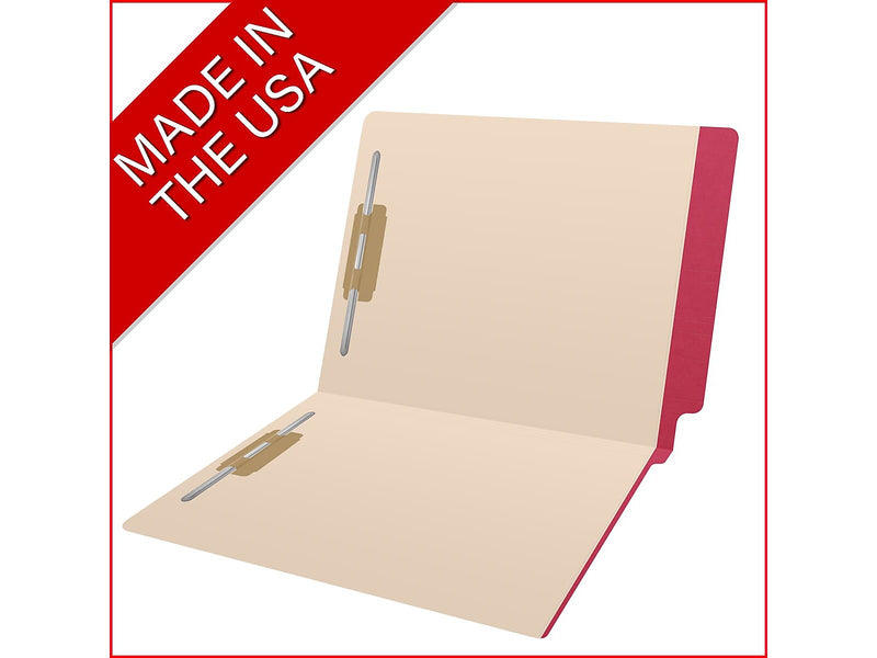 Medical Arts Press Reinforced End Tab File Folder, Straight-Cut, Letter Size, Manila/Red, 50/Box (S-09473-RED)