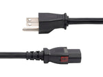 StarTech 12' NEMA 5-15P to Locking C13 Power Cable, Male to Female, Black (27LC-4B00-POWER-CORD)