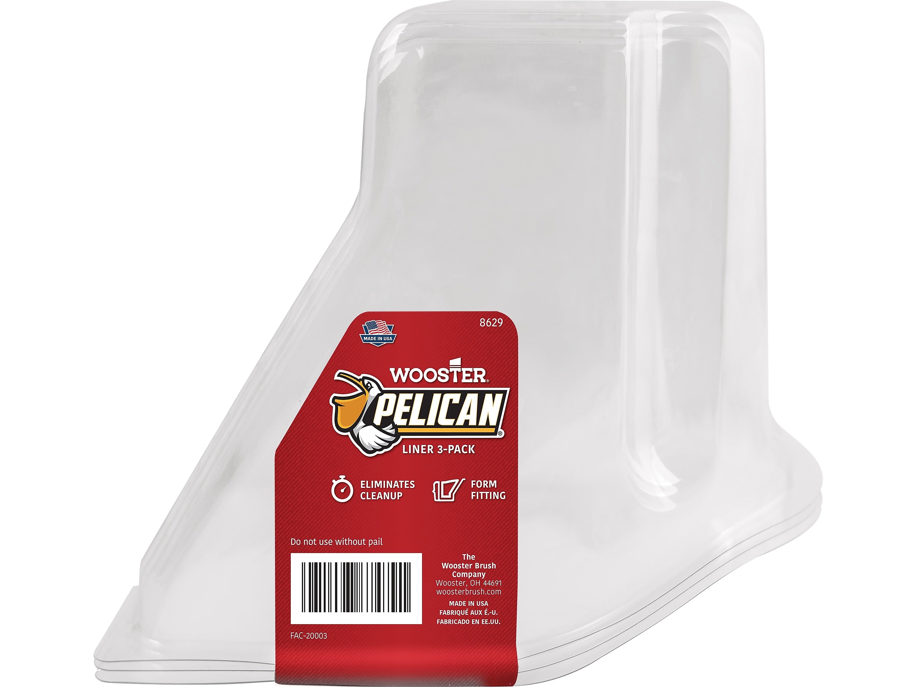 Wooster Brush Pelican Paint Liner, Clear, 18/Pack (0086290000)