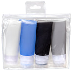 Naturally by Kingsley Silicone Travel Toiletry Bottles, Assorted Colors (TC-25)