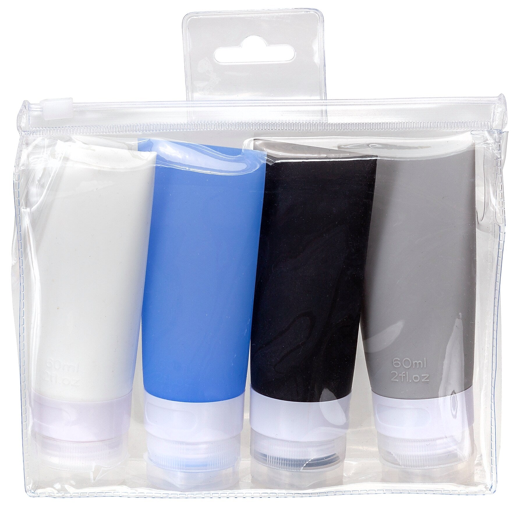 Naturally by Kingsley Silicone Travel Toiletry Bottles, Assorted Colors (TC-25)