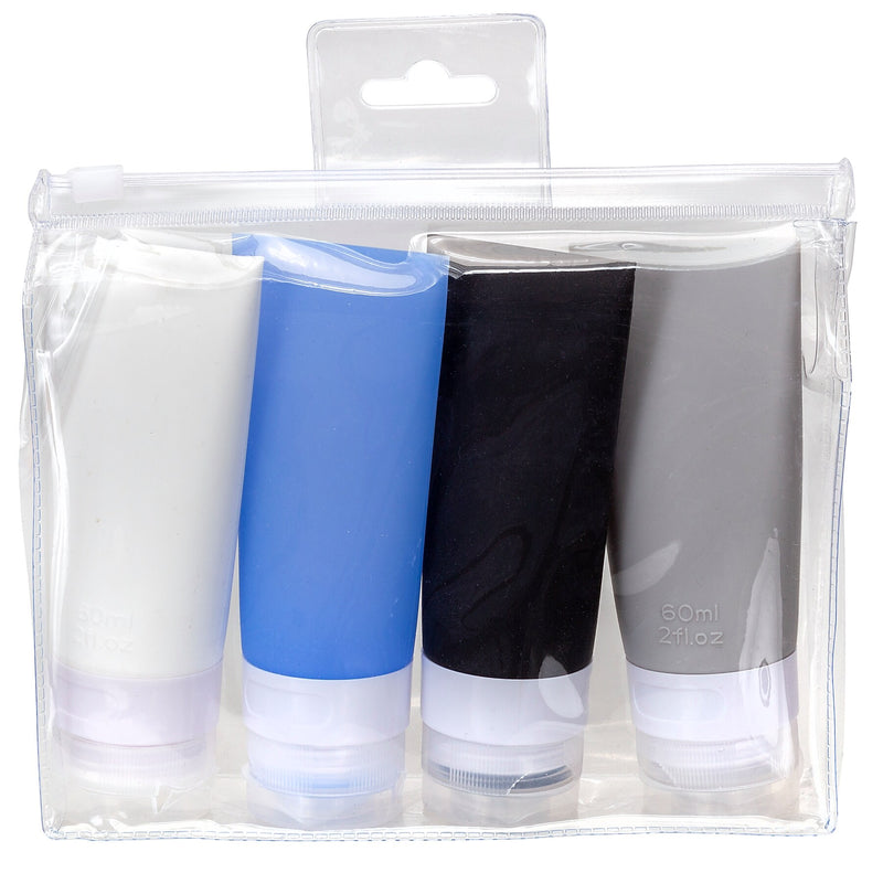 Naturally by Kingsley Silicone Travel Toiletry Bottles, Assorted Colors (TC-25)