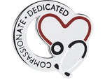 Baudville Stethoscope: Compassionate Dedicated Lapel Pin, 0.87" x 0.95", Multicolor, 25/Pack (73377P25)