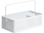 U Brands The Perforated Collection 4-Compartment Metal Desk Storage, White (5720U01-06)