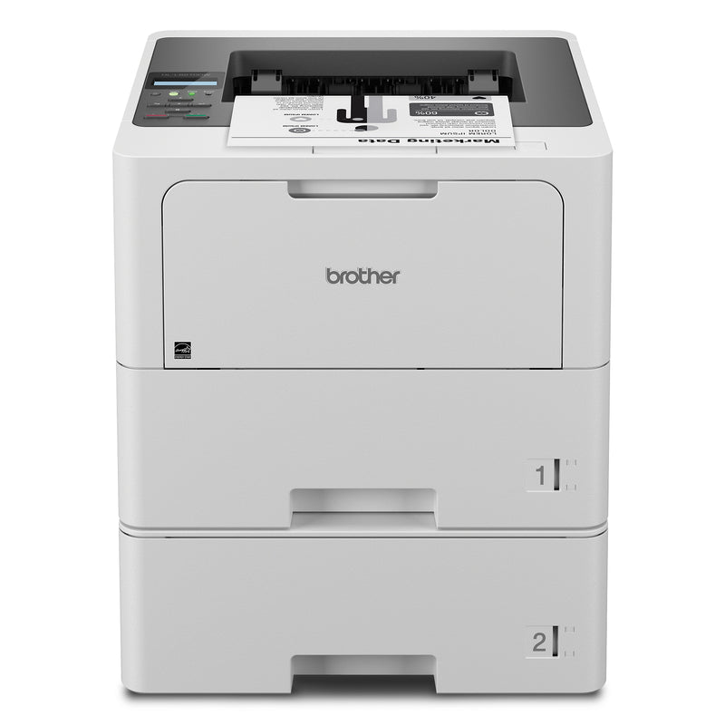 Brother HL‐L6210DWT Business Monochrome Laser Printer, Dual Paper Trays, Wireless Networking