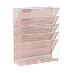 Mind Reader 6-Pocket Metal Mesh Mountable Wall File, Letter Size, Pink (MAGSTACK-PNK)