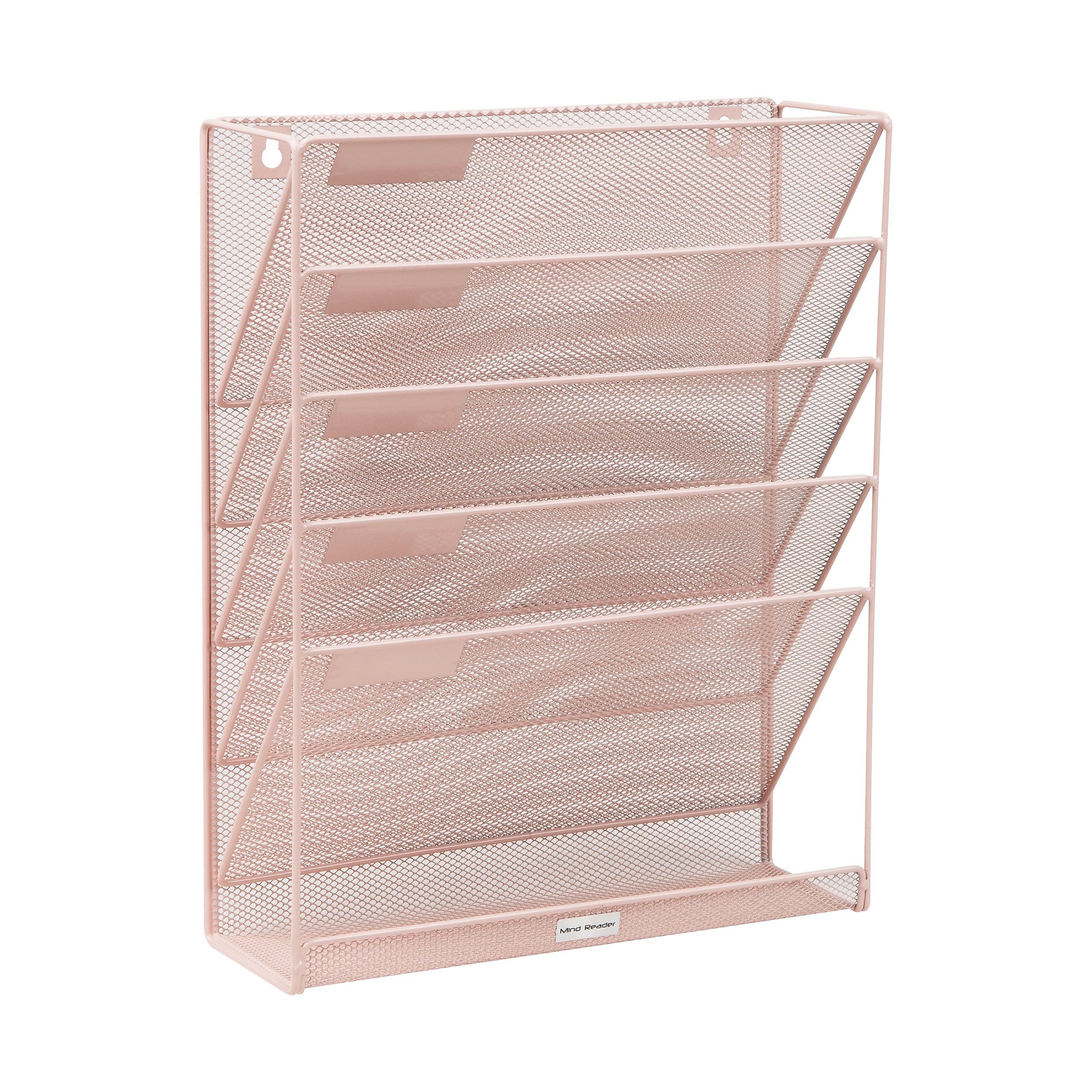 Mind Reader 6-Pocket Metal Mesh Mountable Wall File, Letter Size, Pink (MAGSTACK-PNK)