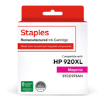 Staples Remanufactured Magenta High Yield Ink Cartridge Replacement for HP 920XL (TRCD973AN/STCD973AN)