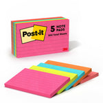 Post-it Notes, 3" x 5", Poptimistic Collection, Lined, 100 Sheet/Pad, 5 Pads/Pack (635-5AN)