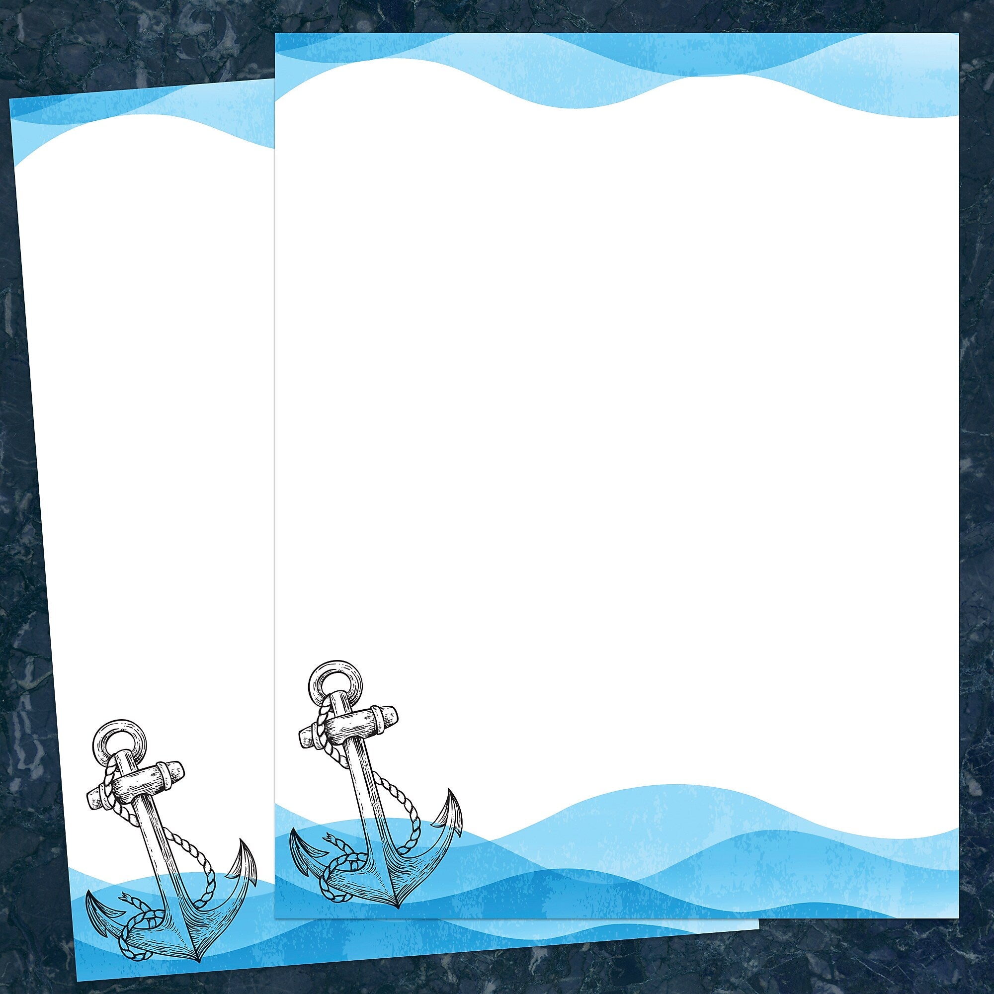 Great Papers Ocean Nautical Anchor Everyday Letterhead, Multicolored, 50 Sheets/Pack (2025015)