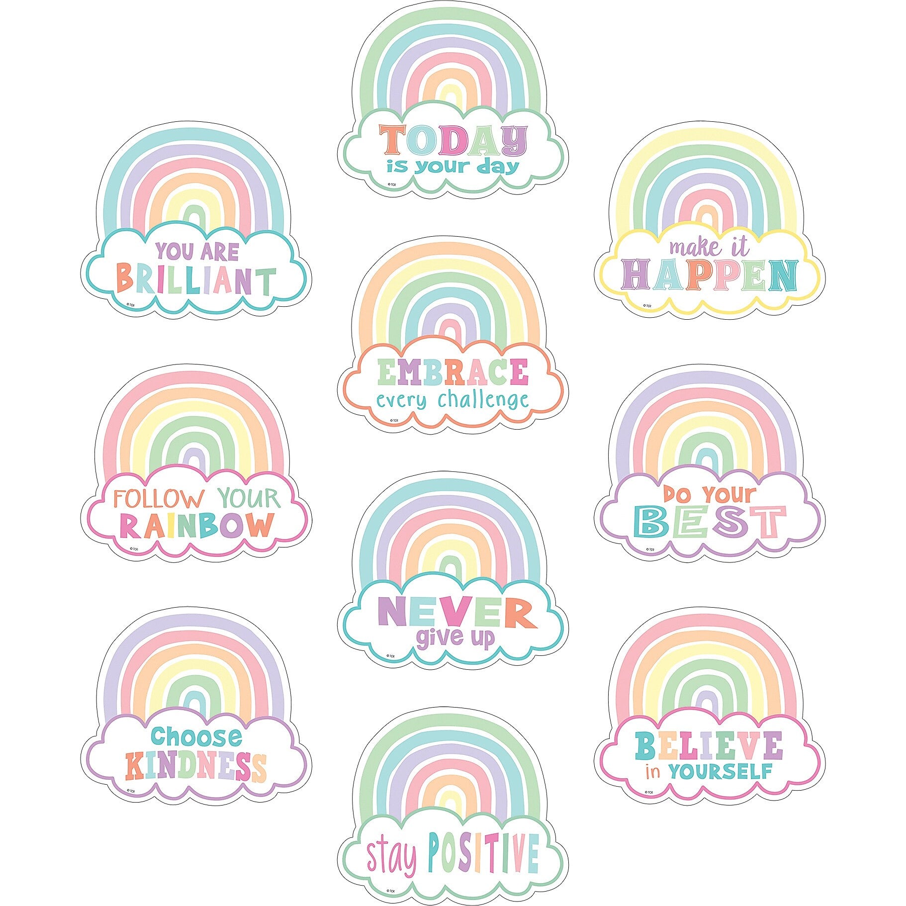 Teacher Created Resources Pastel Pop Positive Sayings Accents, 90/Bundle (TCR8418-3)