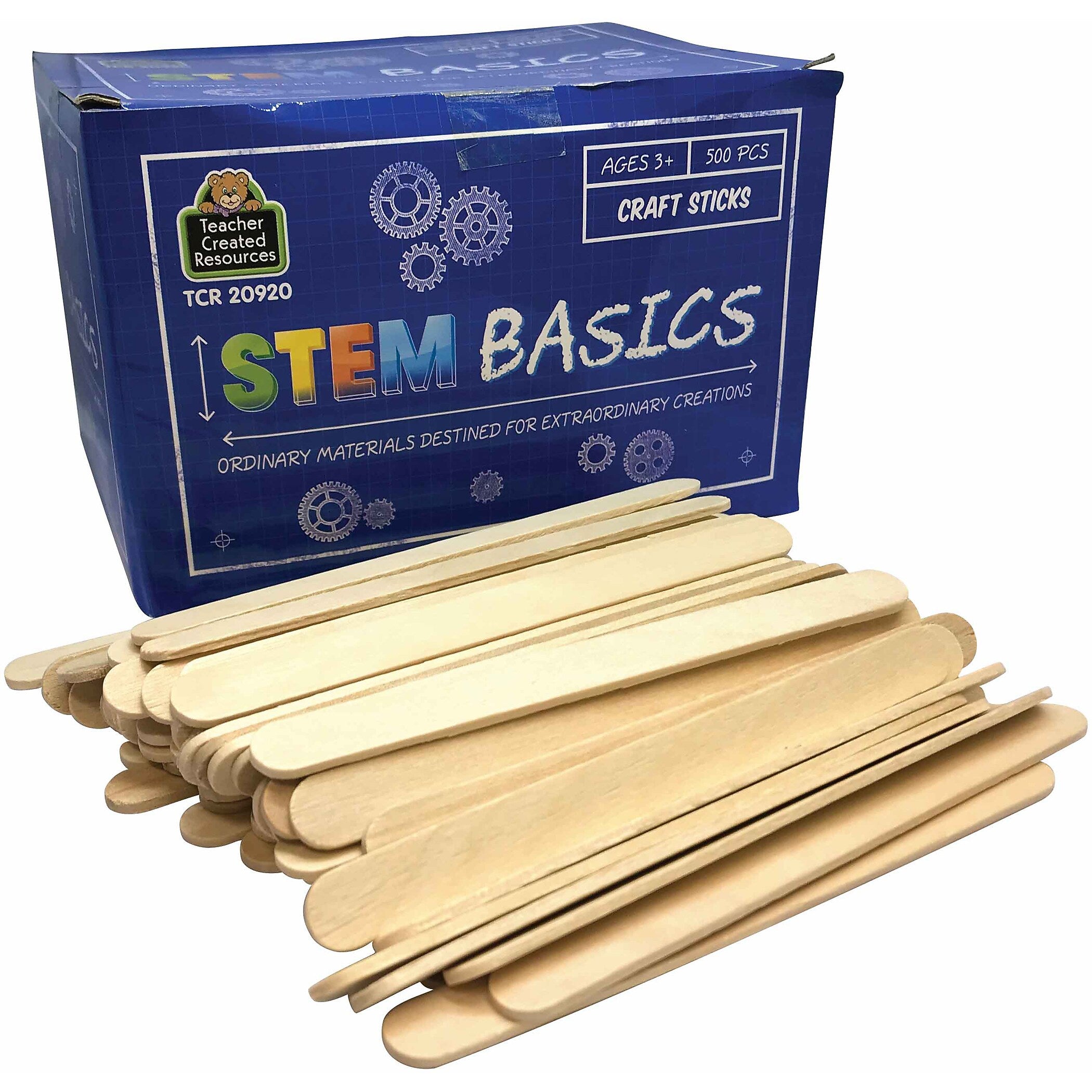 Teacher Created Resources STEM Basics Craft Sticks, Natural Wood, 500/Pack, 3 Packs/Bundle (TCR20920-3)