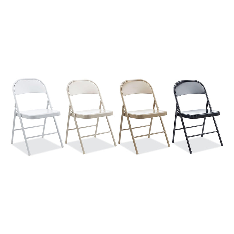 Alera Metal Office Folding Chair, Taupe, 4/Carton (ALECA944)
