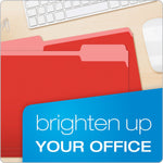 Pendaflex Recycled File Folder, 1/3-Cut Tab, Assorted, Letter Size, Red, 100/Box (4210 1/3 RED)