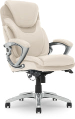 Serta Works Bryce Ergonomic Bonded Leather Swivel Executive Chair, Cream (43807B)