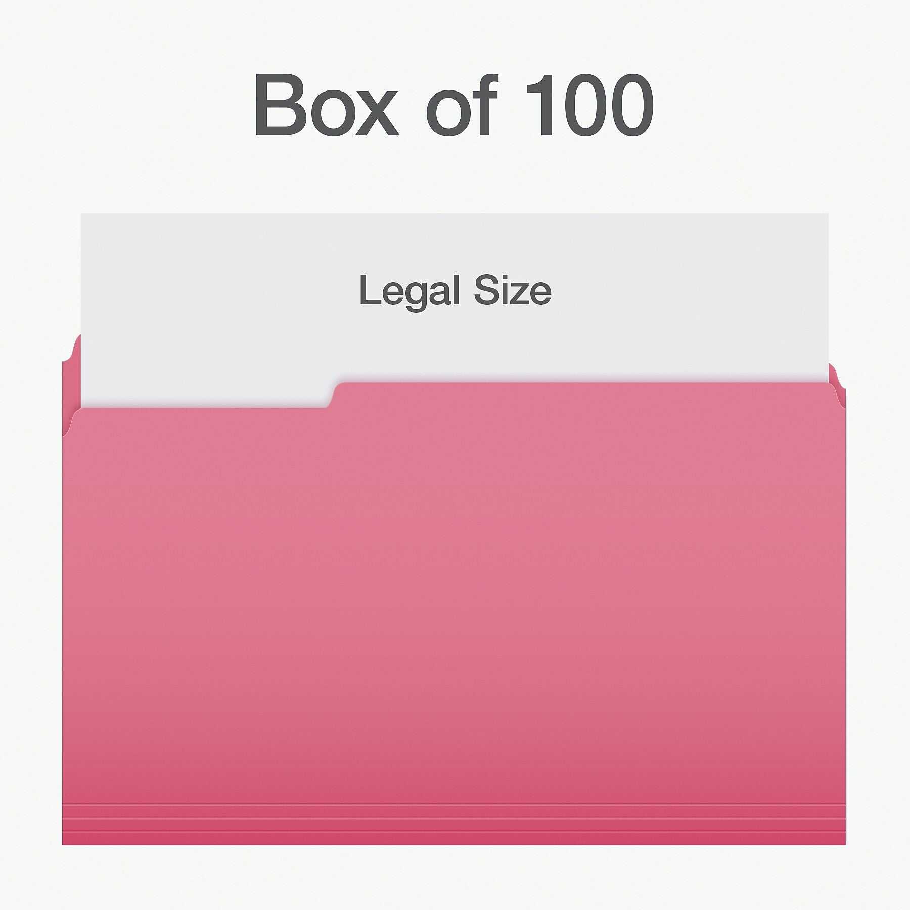 Pendaflex Heavy Duty File Folder, 1/3-Cut Tab, Assorted, Legal Size, Pink, 100/Box (1007033)