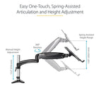 StarTech Adjustable Desk Mount Laptop Arm for 34" Monitor, Black/Silver (ARMUNONB1)