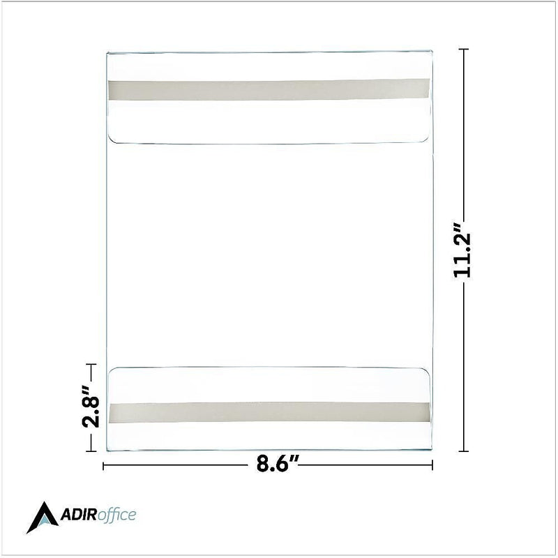 AdirOffice Wall Mount Sign Holder, 8.5" x 11", Desktop/Wall, Clear Acrylic, 24/Pack (639-8511-24-WM)