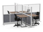 Luxor Modular Room Divider Add-On Wall, 70"H x 53"W, Gray/Frosted PET/Acrylic (MW-5370-XFCG)